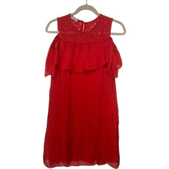 Bella Umbra red off-shoulder cut out summer dress size S - Picture 1 of 5